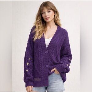 TAYLOR SWIFT TAYLORS VERSION SPEAK NOW CARDIGAN SWEATER PURPLE MEDIUM/LARGE